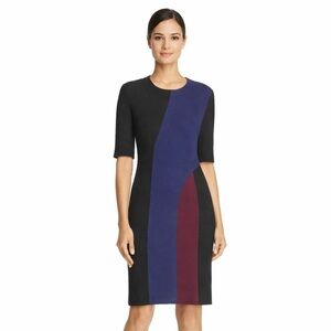 Hugo Boss Colorblock Knee Length Sheath Dress
